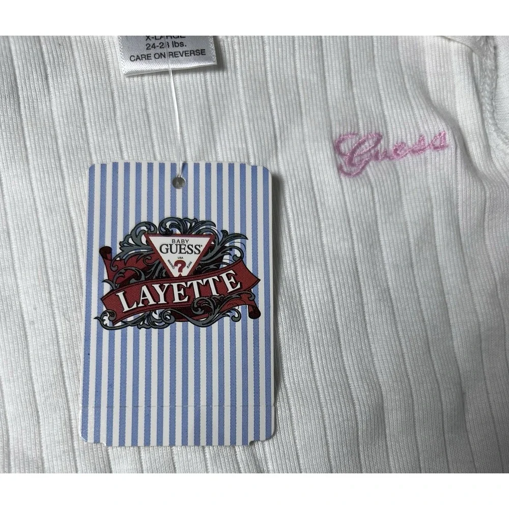 Baby Guess RARE NEW VINTAGE Layette  XL 18-24 Girls Pink Embroidered Logo
